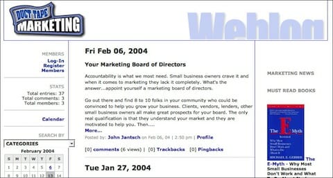 duct tape marketing blog circa 2004