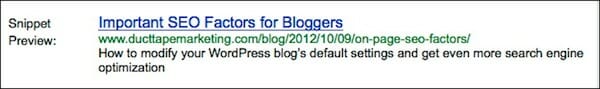 SEO factors in blogging