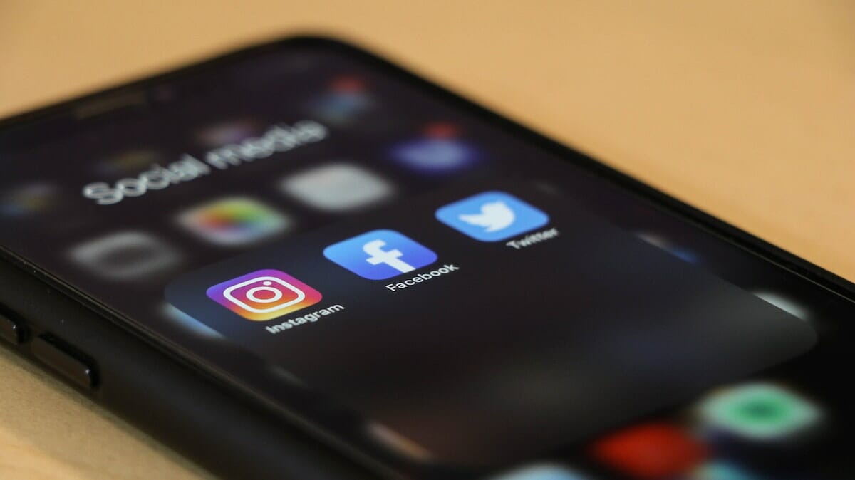 picture of an iphone with social media apps